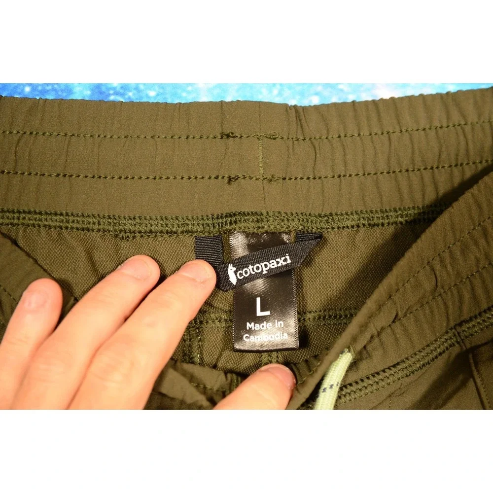 Cotopaxi Pants Mens Large Green Joggers Elastic Waist Zip Pocket Hiking Athletic